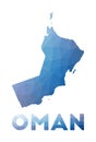 Low poly map of Oman.