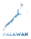 Low poly map of Palawan.