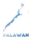 Low poly map of Palawan. Royalty Free Stock Photo