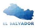 Low poly map of Republic of El Salvador.