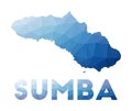 Low poly map of Sumba.