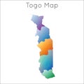 Low Poly map of Togo. Royalty Free Stock Photo