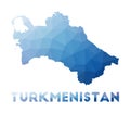 Low poly map of Turkmenistan.