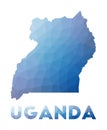 Low poly map of Uganda.