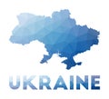Low poly map of Ukraine. Royalty Free Stock Photo