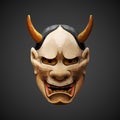 Low poly mask Noh theater Hannya Side light Royalty Free Stock Photo