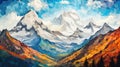 a low poly mountain landscape