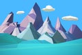 Low poly mountain landscape