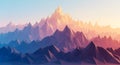 Low poly mountain range landscape Royalty Free Stock Photo
