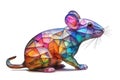 Low poly mouse masterpiece made of 3d stained glass Royalty Free Stock Photo