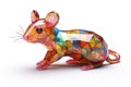 Low poly mouse masterpiece made of 3d stained glass Royalty Free Stock Photo