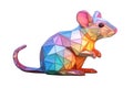 Low poly mouse masterpiece made of 3d stained glass Royalty Free Stock Photo