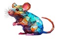 Low poly mouse masterpiece made of 3d stained glass Royalty Free Stock Photo