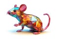 Low poly mouse masterpiece made of 3d stained glass Royalty Free Stock Photo