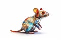 Low poly mouse masterpiece made of 3d stained glass Royalty Free Stock Photo