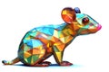 Low poly mouse masterpiece made of 3d stained glass Royalty Free Stock Photo