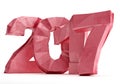 Low poly 2017 New year digits isolated on white background