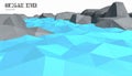 Low Poly Origami River Landscape Royalty Free Stock Photo