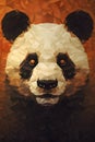 Low poly panda portrait. Polygonal background. Vector illustration Royalty Free Stock Photo