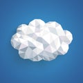 Low Poly Paper Cloud Striped Blue Sky