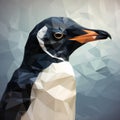 Low Poly Penguin Portrait In Surreal Style Royalty Free Stock Photo