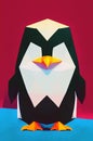 Low poly penguin - stylized digital art