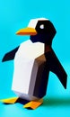 Low poly penguin - stylized digital art