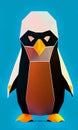 Low poly penguin - stylized digital art