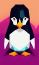 Low poly penguin - stylized digital art