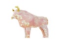 Low Poly Pink Bull, folded paper animal figurine