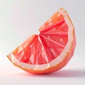 Low Poly Pink Grapefruit Slice on White Background Digital Art Royalty Free Stock Photo