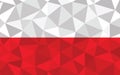 Low poly Poland flag vector illustration. Triangular Polish flag graphic. Poland country flag is a symbol of independence