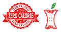 Textured Zero Calorie Stamp Seal And Apple Stump Triangle Mocaic Icon Royalty Free Stock Photo