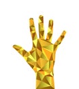 Low poly polygonal body hand wrist gold jewelry