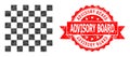 Distress Advisory Board Seal and Chess Board Lowpoly Mocaic Icon Royalty Free Stock Photo