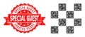 Rubber Special Guest Stamp and Chess Cells Polygonal Mocaic Icon