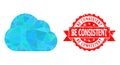 Textured Be Consistent Seal and Cloud Low-Poly Mocaic Icon Royalty Free Stock Photo