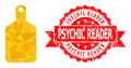 Distress Psychic Reader Stamp Seal and Cutting Board Low-Poly Mocaic Icon