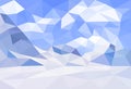 Low poly, polygonal landscape winter background. Vector.
