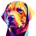 Low poly portrait of a Labrador Retriever. Vector illustration. Generative AI Royalty Free Stock Photo