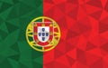 Low poly Portugal flag vector illustration. Triangular Portuguese flag graphic. Portugal country flag is a symbol of independence