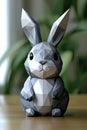 Geometric Low Poly Rabbit Sculpture Royalty Free Stock Photo