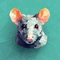 Low Poly Rat Portrait In Surreal Style