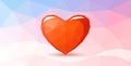 Low poly red heart on vanila background Royalty Free Stock Photo