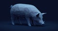 Low poly rendering of a pig with a geometric wireframe design Royalty Free Stock Photo