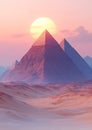 A low-poly rendition of the Pyramids of Giza
