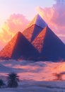 A low-poly rendition of the Pyramids of Giza