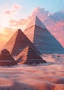 A low-poly rendition of the Pyramids of Giza