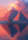 A low-poly rendition of the Pyramids of Giza