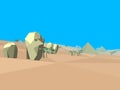 Low poly retro style desert